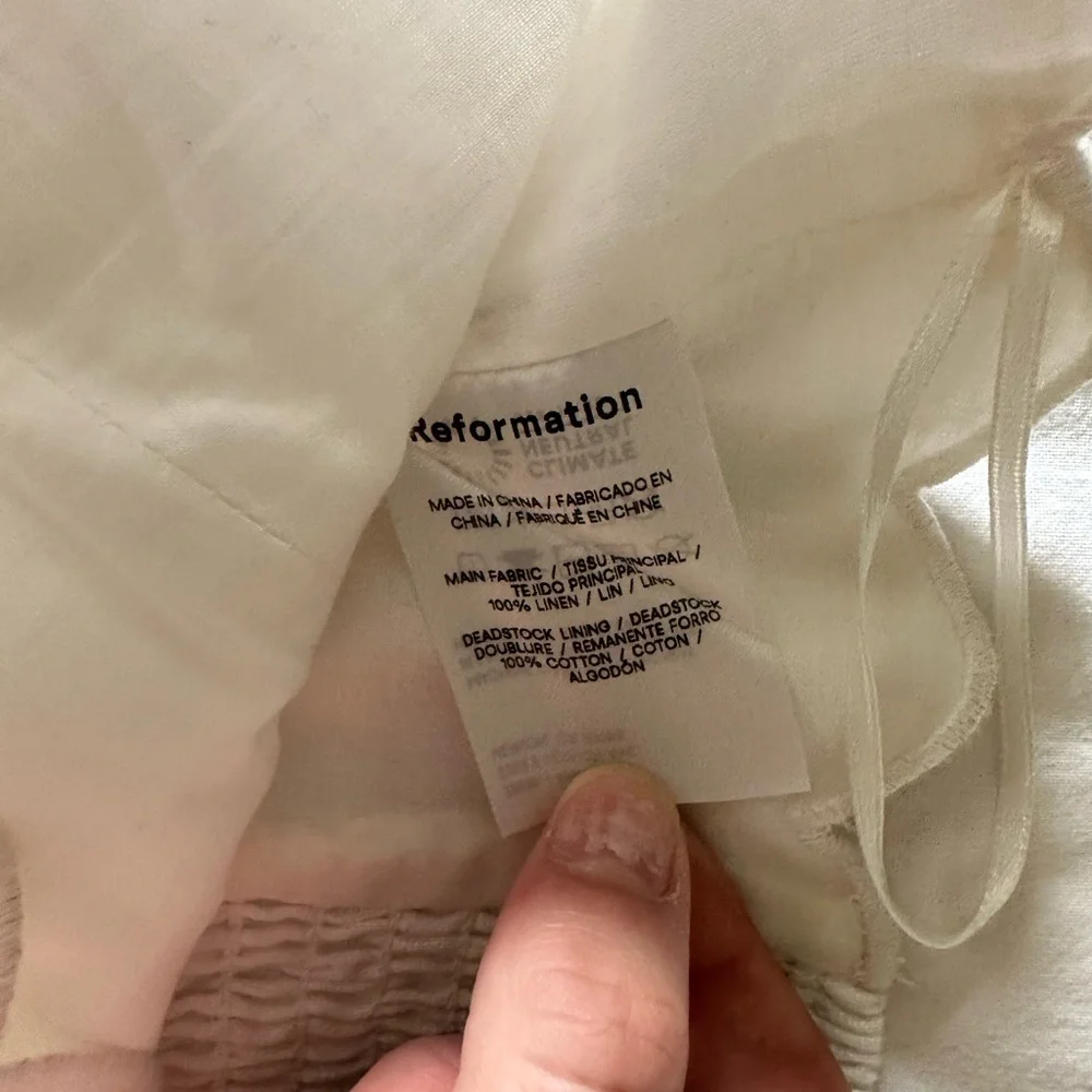 Reformation White Linen Yvonne Top - Picture 4 of 4